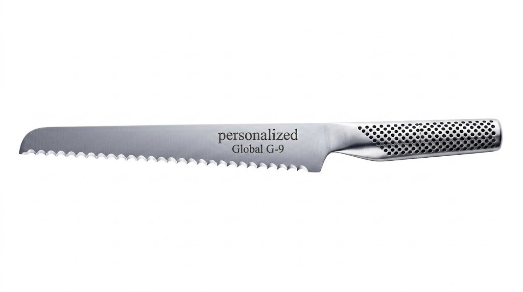 Global G-9-8 1/2" Bread Knife - Custom Engraved, Personalized